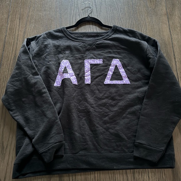 Embroidered Alpha Gamma Delta Crewneck Sweatshirt | AGD | ΑΓΔ - Picture 1 of 2